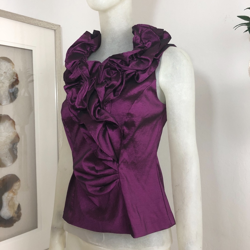 SOLD // Purple Ruffle Collar Top